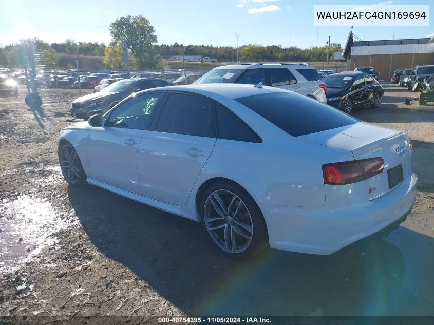 2016 Audi S6 4.0T Premium Plus VIN: WAUH2AFC4GN169694 Lot: 40754395