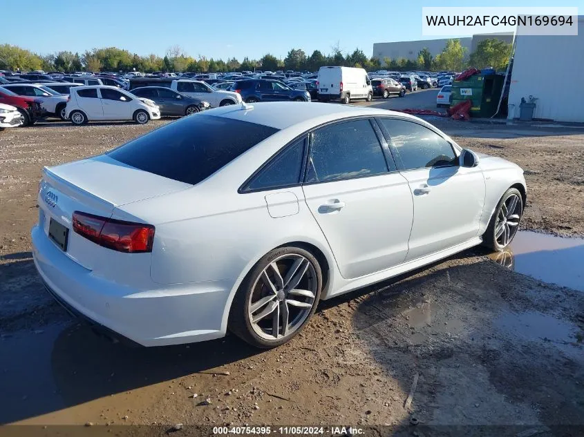 2016 Audi S6 4.0T Premium Plus VIN: WAUH2AFC4GN169694 Lot: 40754395