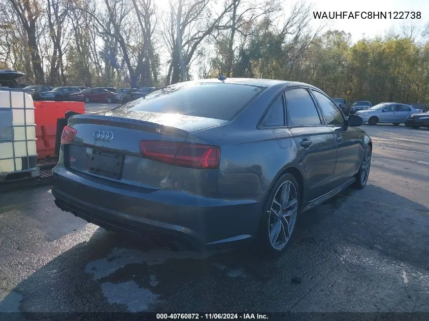 2017 Audi S6 4.0T Premium Plus VIN: WAUHFAFC8HN122738 Lot: 40760872