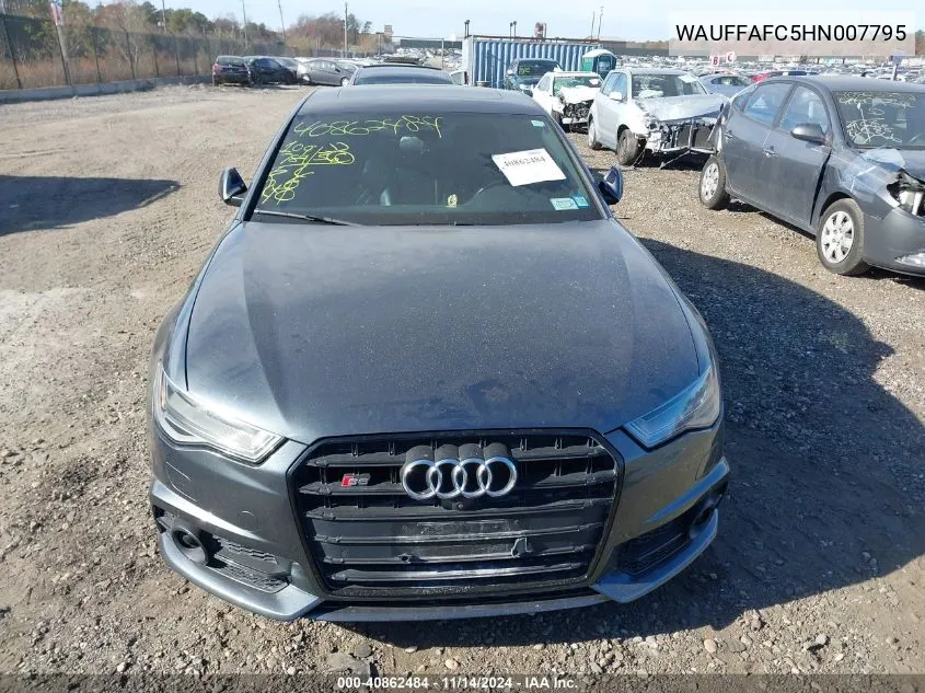 2017 Audi S6 4.0T Premium Plus VIN: WAUFFAFC5HN007795 Lot: 40862484