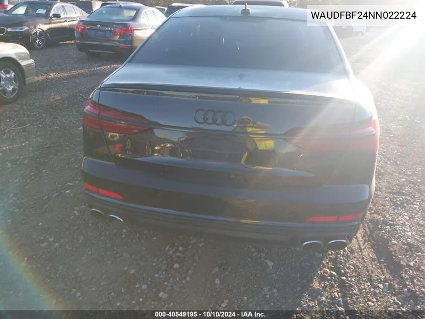 2022 Audi S6 Premium Plus Tfsi Quattro Tiptronic VIN: WAUDFBF24NN022224 Lot: 40549195