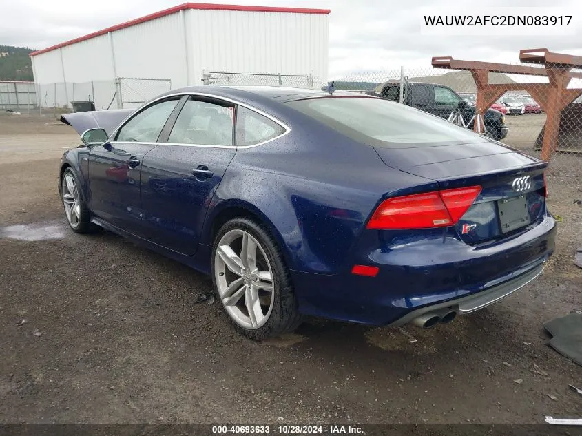 2013 Audi S7 4.0T Prestige VIN: WAUW2AFC2DN083917 Lot: 40693633