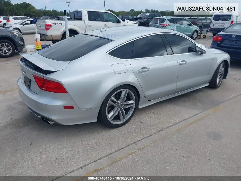 WAU32AFC8DN041481 2013 Audi S7 4.0T Prestige