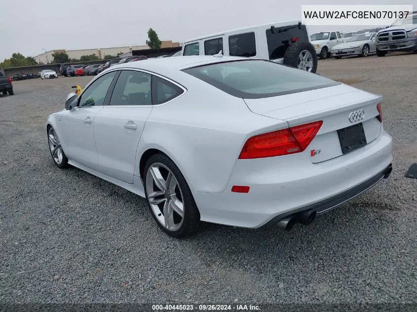 2014 Audi S7 Premium VIN: WAUW2AFC8EN070137 Lot: 40445023