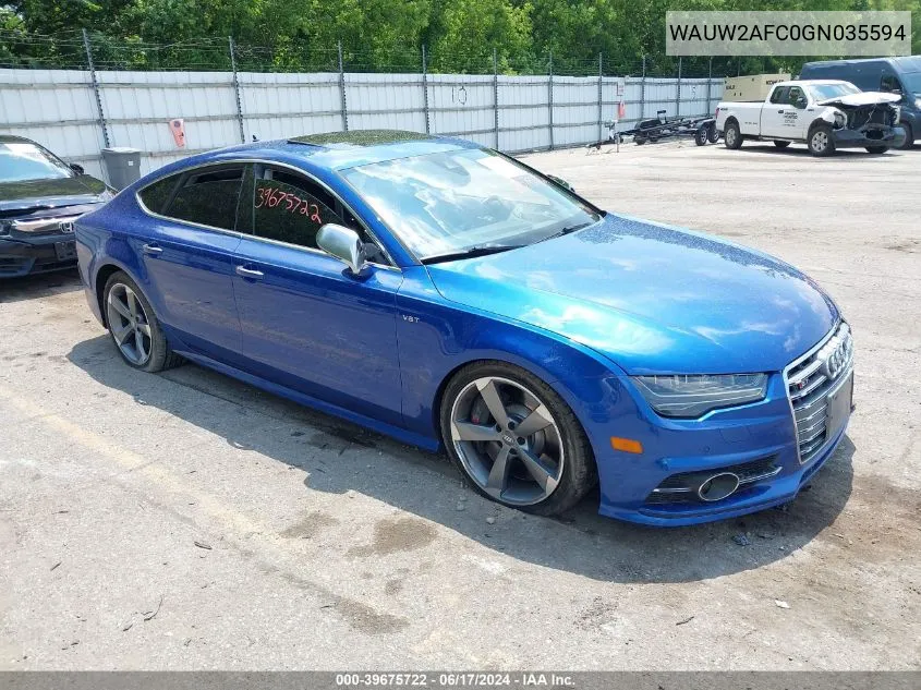 2016 Audi S7 4.0T VIN: WAUW2AFC0GN035594 Lot: 39675722