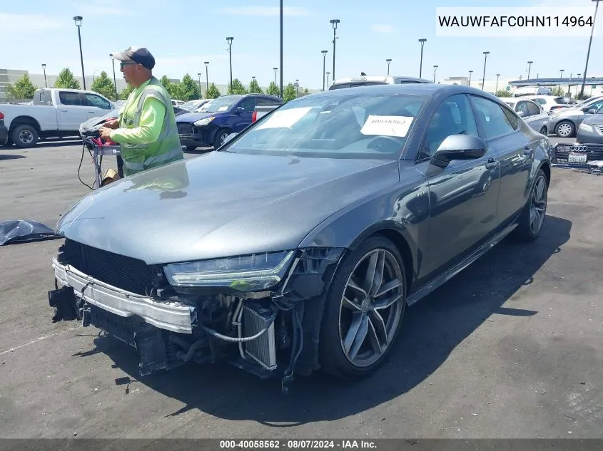 WAUWFAFC0HN114964 2017 Audi S7 4.0T Premium Plus