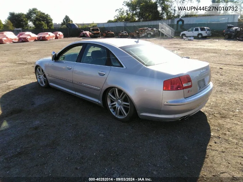 2007 Audi S8 5.2 VIN: WAUPN44E27N010732 Lot: 40252014