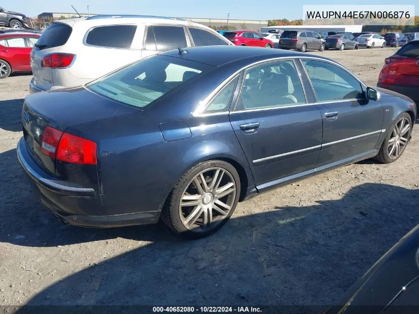 2007 Audi S8 5.2 VIN: WAUPN44E67N006876 Lot: 40652080