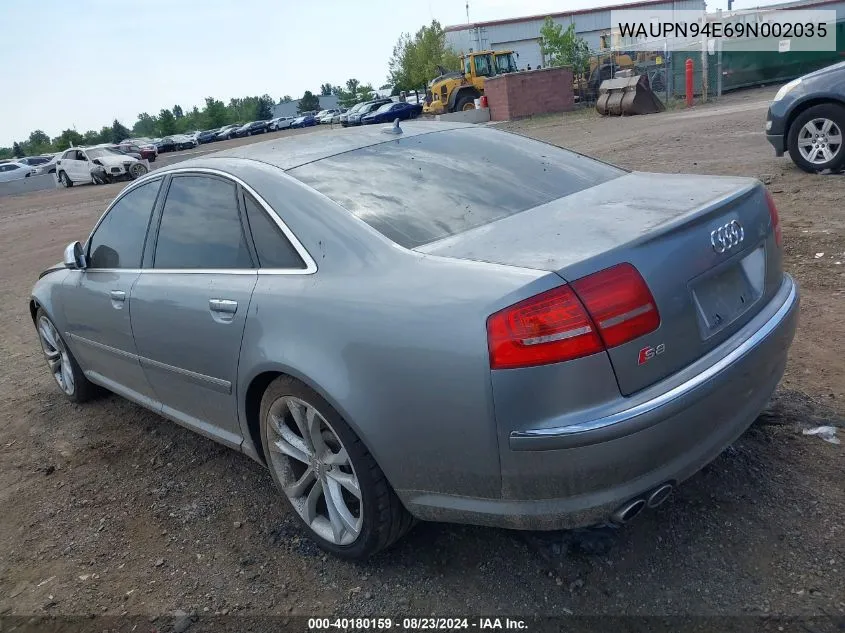 2009 Audi S8 5.2 VIN: WAUPN94E69N002035 Lot: 40180159