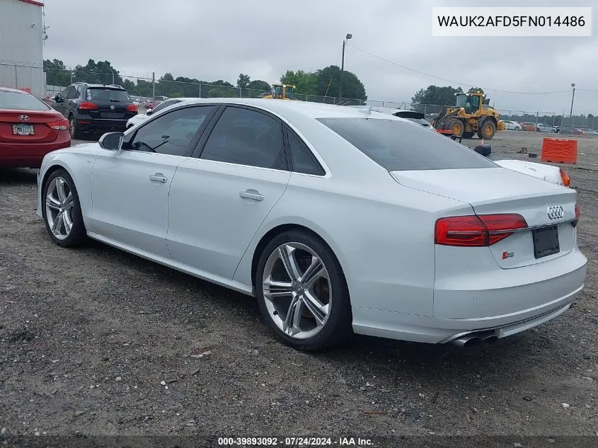 WAUK2AFD5FN014486 2015 Audi S8 4.0T