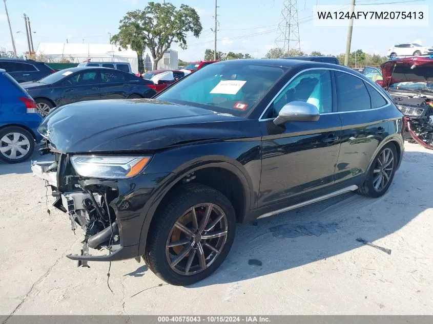 2021 Audi Sq5 Sportback Premium Plus Tfsi Quattro Tiptronic VIN: WA124AFY7M2075413 Lot: 40575043