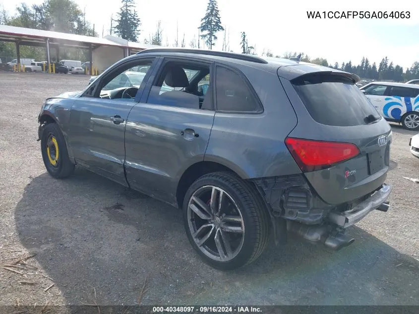 2016 Audi Sq5 Premium Plus VIN: WA1CCAFP5GA064063 Lot: 40348097