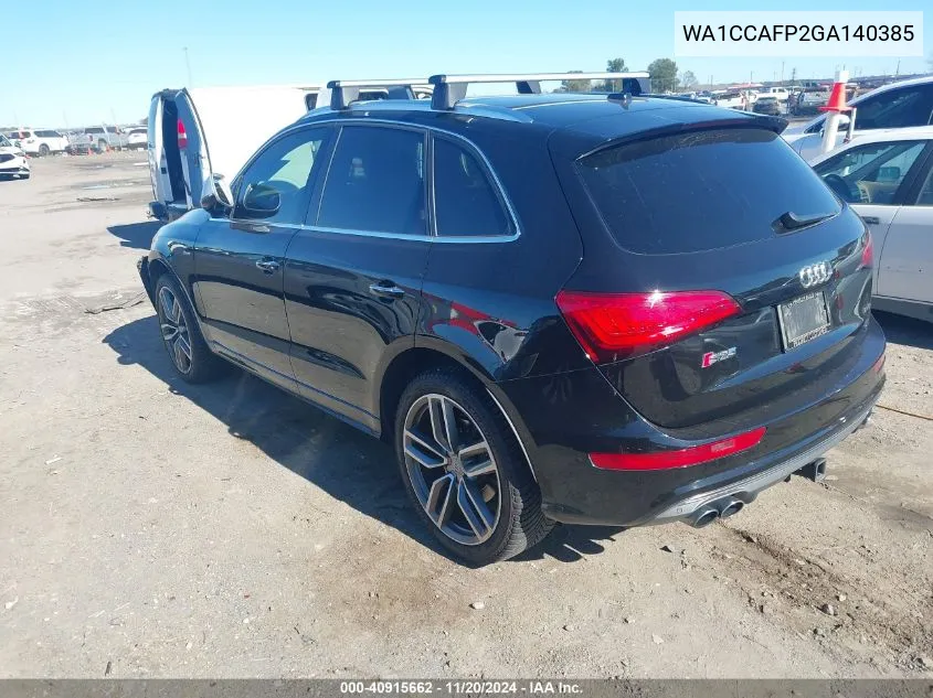 2016 Audi Sq5 3.0T Premium Plus VIN: WA1CCAFP2GA140385 Lot: 40915662