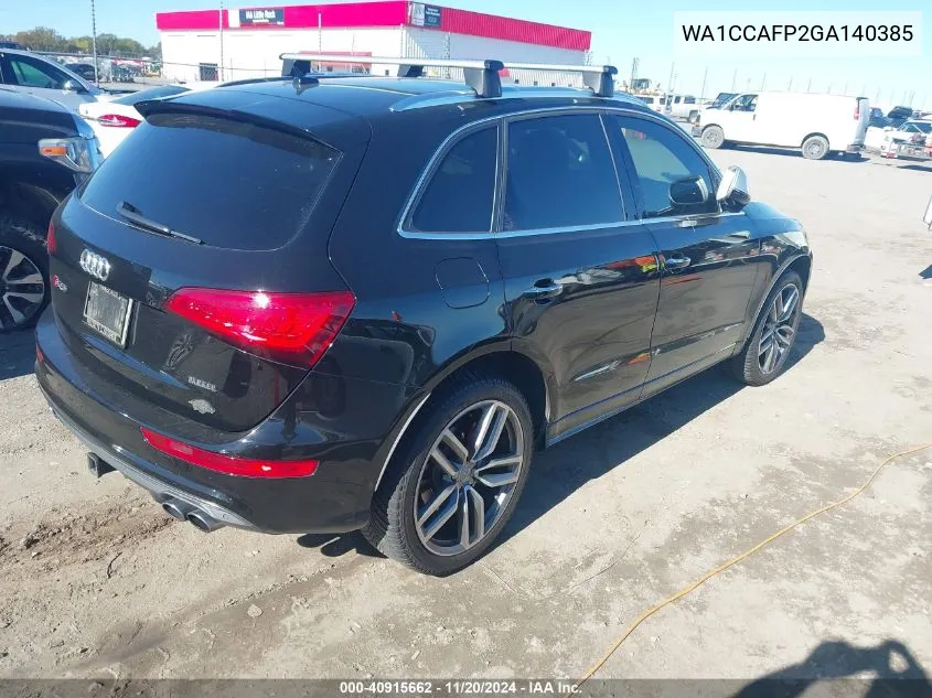 2016 Audi Sq5 3.0T Premium Plus VIN: WA1CCAFP2GA140385 Lot: 40915662