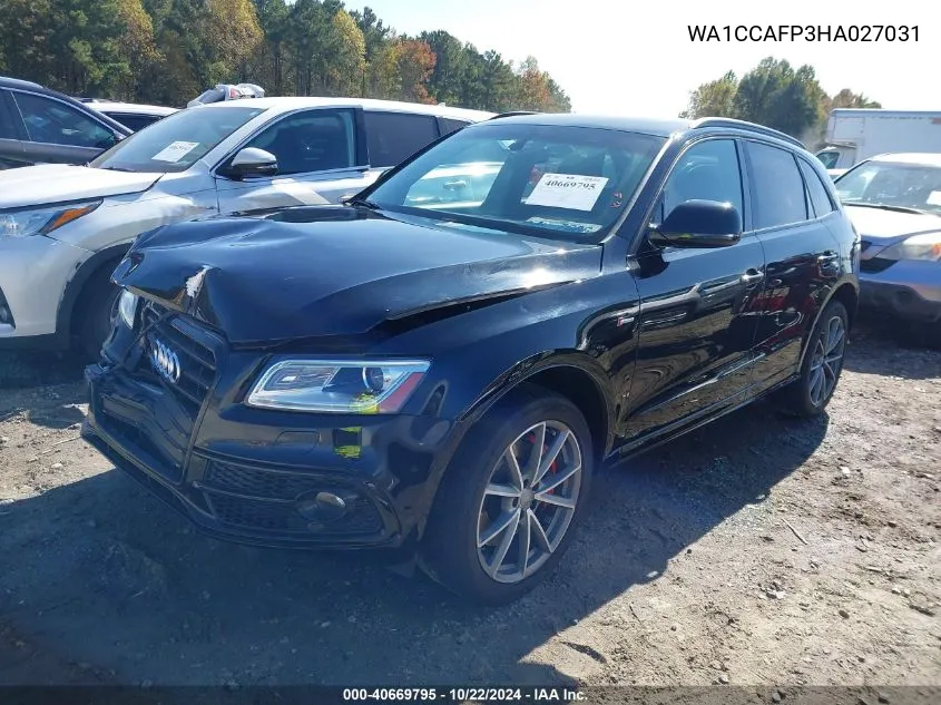 2017 Audi Sq5 3.0T Premium Plus VIN: WA1CCAFP3HA027031 Lot: 40669795