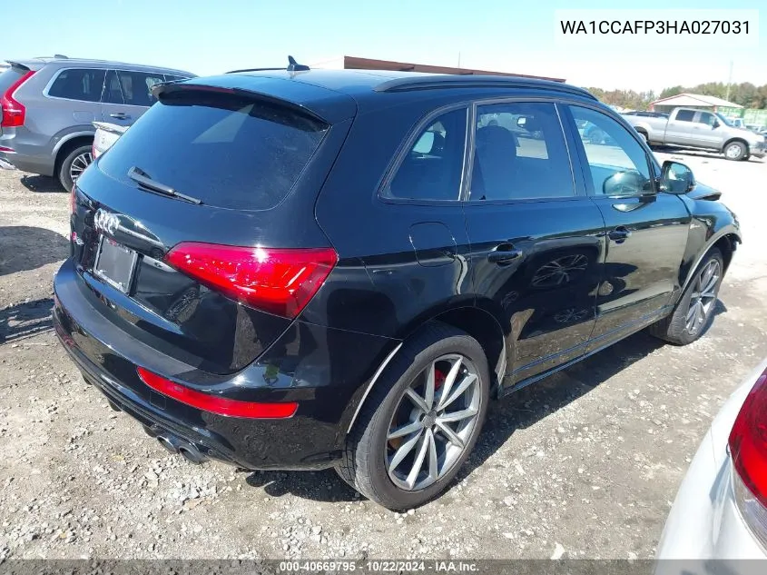 2017 Audi Sq5 3.0T Premium Plus VIN: WA1CCAFP3HA027031 Lot: 40669795