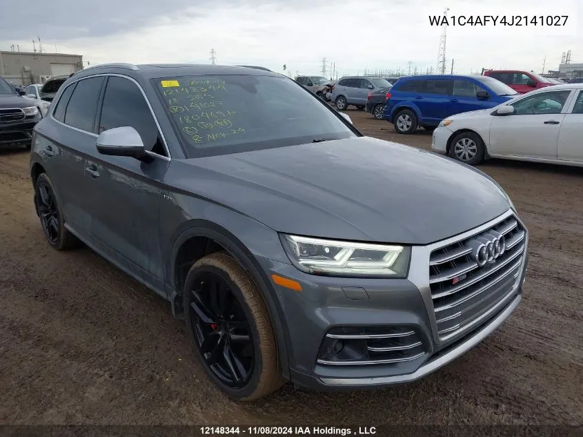 2018 Audi Sq5 Prestige VIN: WA1C4AFY4J2141027 Lot: 12148344