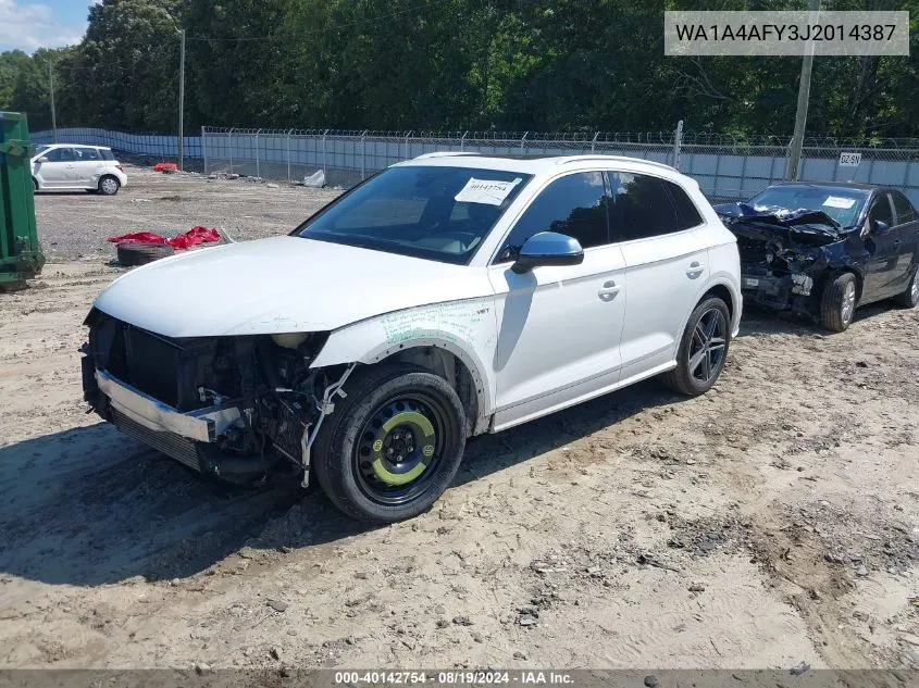 2018 Audi Sq5 3.0T Premium Plus VIN: WA1A4AFY3J2014387 Lot: 40142754