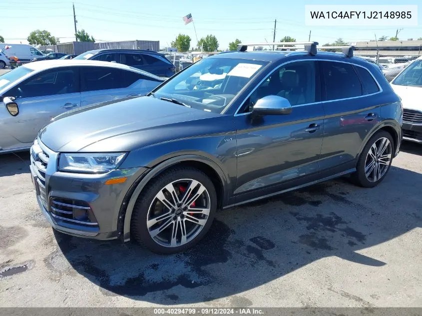 2018 Audi Sq5 3.0T Premium Plus VIN: WA1C4AFY1J2148985 Lot: 40294799