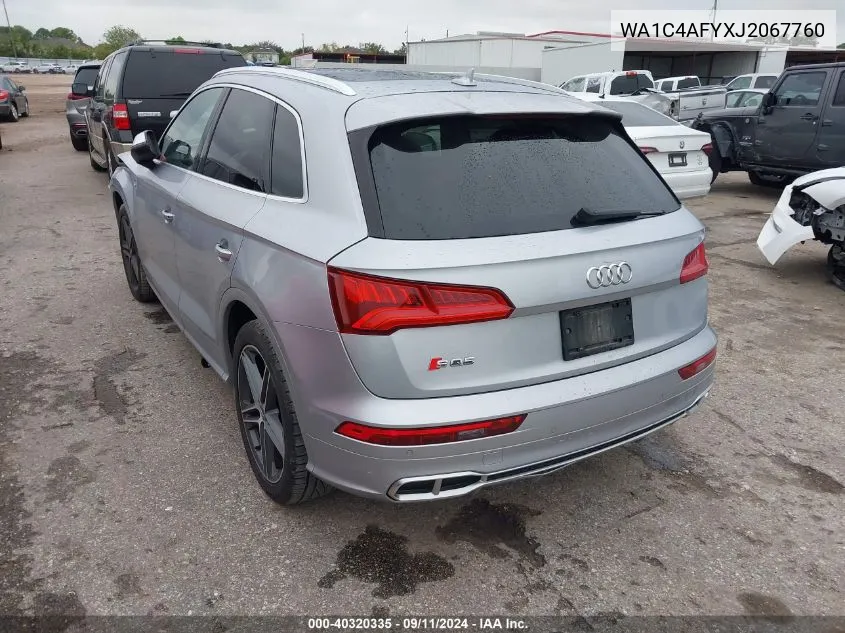 2018 Audi Sq5 Prestige VIN: WA1C4AFYXJ2067760 Lot: 40320335