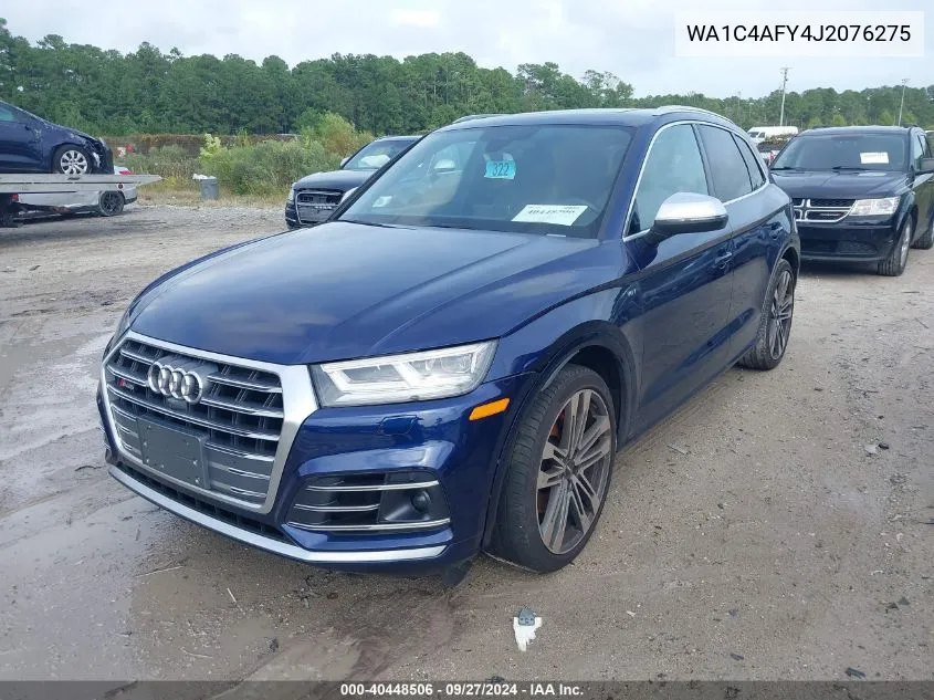 2018 Audi Sq5 3.0T Premium Plus VIN: WA1C4AFY4J2076275 Lot: 40448506