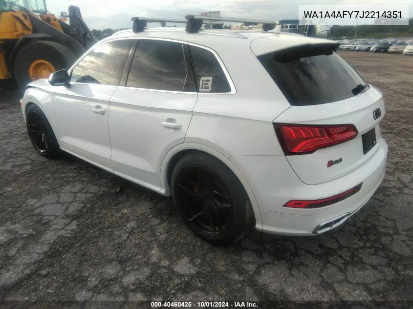 2018 Audi Sq5 Premium Plus VIN: WA1A4AFY7J2214351 Lot: 40460425