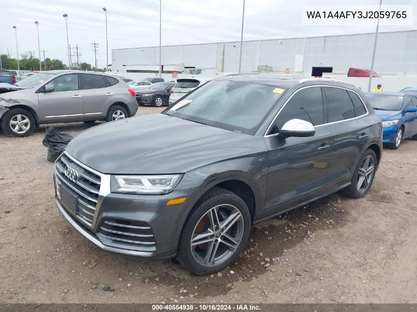 2018 Audi Sq5 3.0T Premium Plus VIN: WA1A4AFY3J2059765 Lot: 40554938