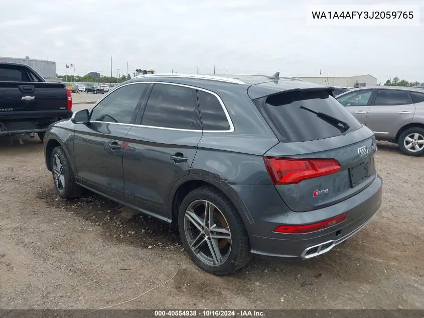 2018 Audi Sq5 3.0T Premium Plus VIN: WA1A4AFY3J2059765 Lot: 40554938