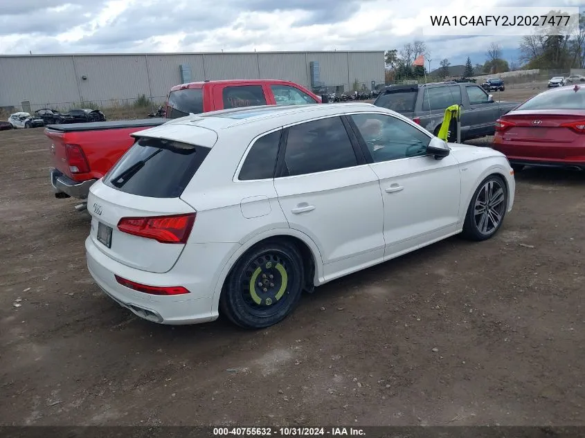 2018 Audi Sq5 3.0T Premium Plus VIN: WA1C4AFY2J2027477 Lot: 40755632