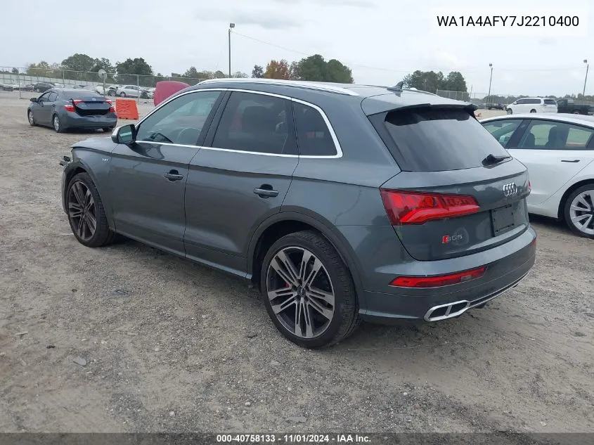 2018 Audi Sq5 3.0T Premium Plus VIN: WA1A4AFY7J2210400 Lot: 40758133