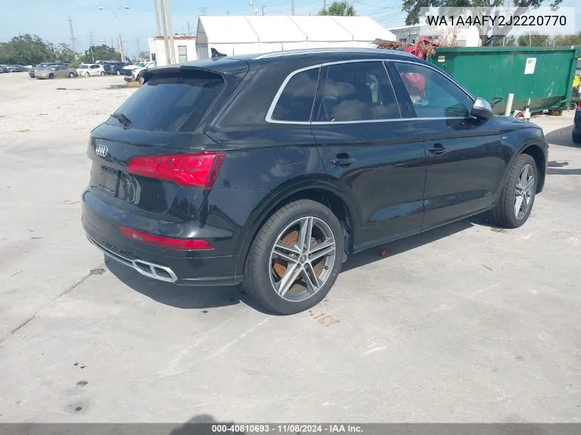 2018 Audi Sq5 3.0T Premium Plus VIN: WA1A4AFY2J2220770 Lot: 40810693