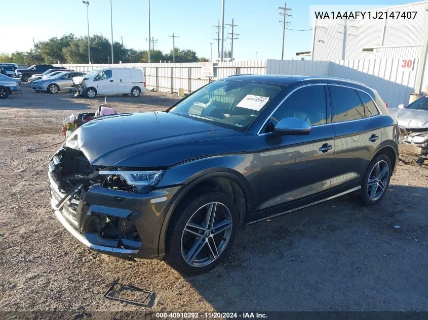 2018 Audi Sq5 3.0T Premium Plus VIN: WA1A4AFY1J2147407 Lot: 40910292