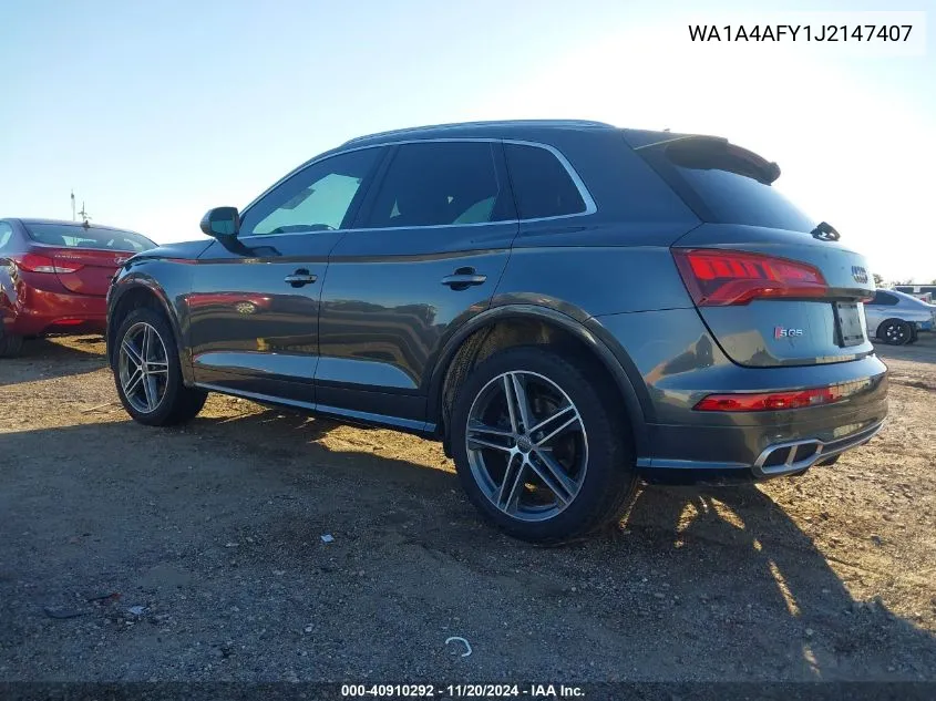 2018 Audi Sq5 3.0T Premium Plus VIN: WA1A4AFY1J2147407 Lot: 40910292