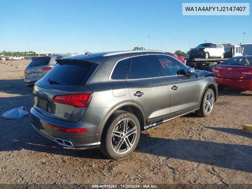 2018 Audi Sq5 3.0T Premium Plus VIN: WA1A4AFY1J2147407 Lot: 40910292