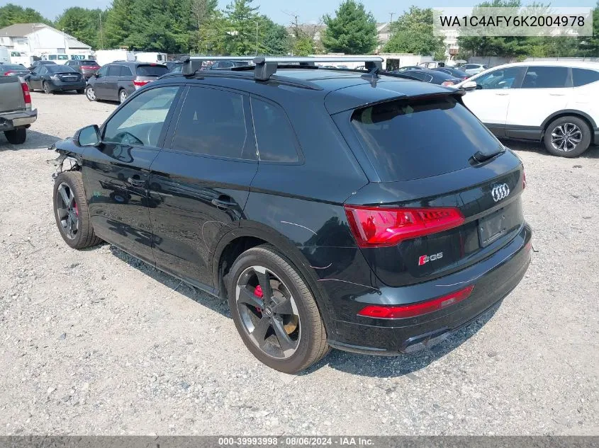 2019 Audi Sq5 3.0T Premium VIN: WA1C4AFY6K2004978 Lot: 39993998