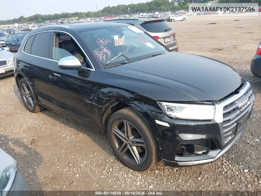 WA1A4AFY0K2137596 2019 Audi Sq5 3.0T Premium