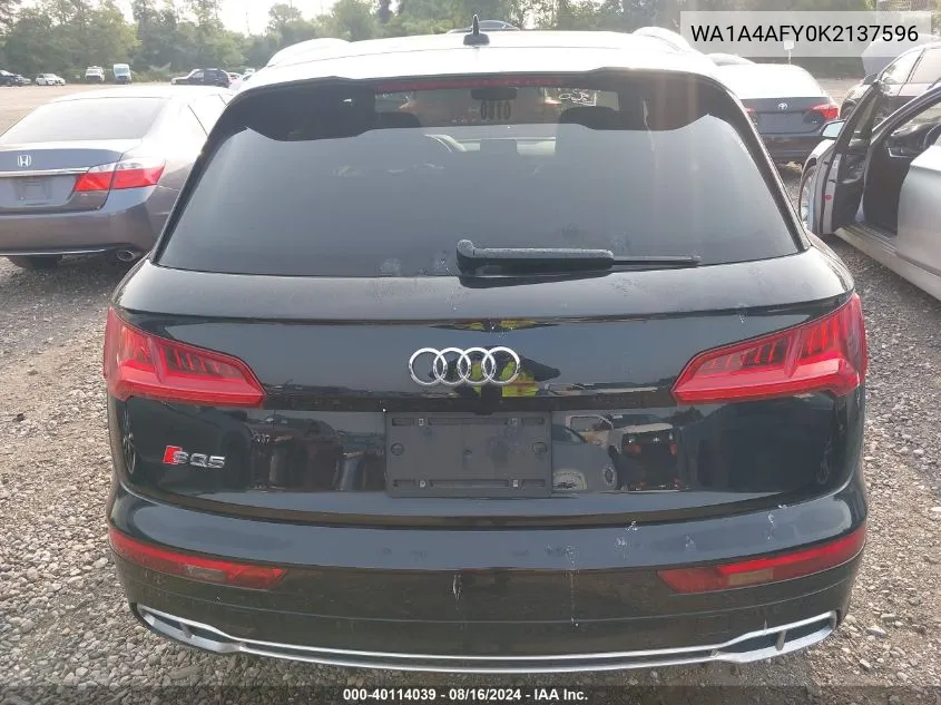 2019 Audi Sq5 3.0T Premium VIN: WA1A4AFY0K2137596 Lot: 40114039