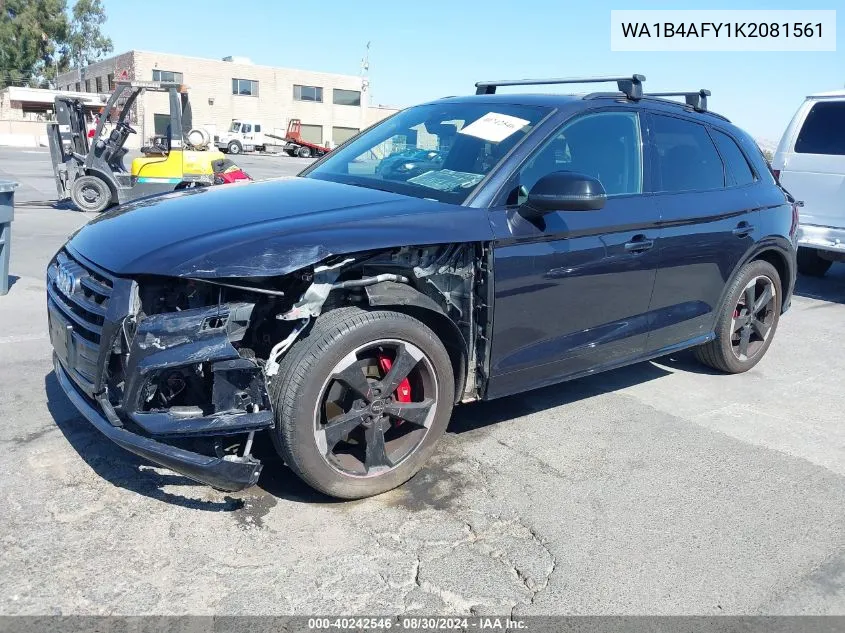 2019 Audi Sq5 3.0T Premium VIN: WA1B4AFY1K2081561 Lot: 40242546