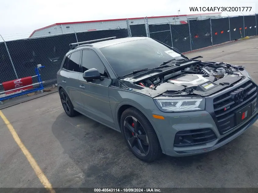 2019 Audi Sq5 3.0T Premium VIN: WA1C4AFY3K2001777 Lot: 40543114