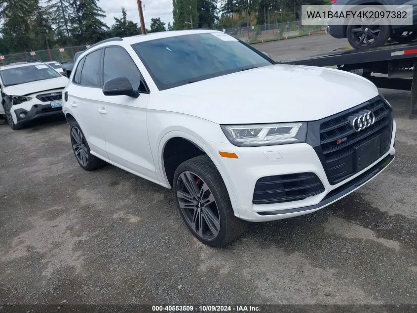 2019 Audi Sq5 3.0T Premium VIN: WA1B4AFY4K2097382 Lot: 40553509