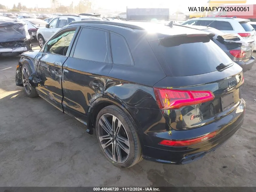 2019 Audi Sq5 3.0T Premium VIN: WA1B4AFY7K2040061 Lot: 40846720