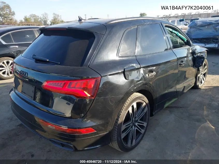 2019 Audi Sq5 3.0T Premium VIN: WA1B4AFY7K2040061 Lot: 40846720