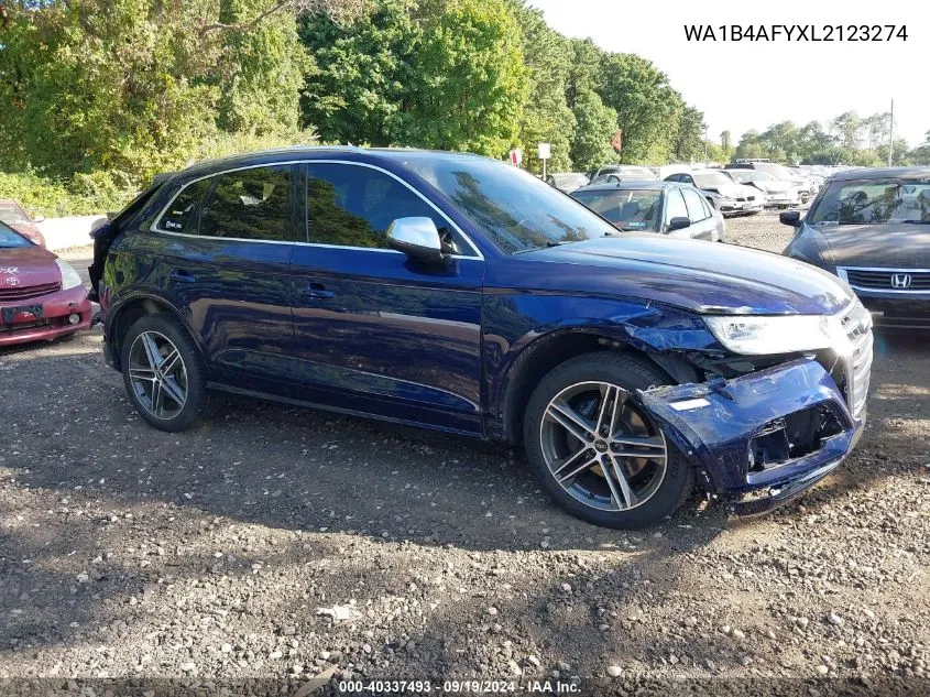 2020 Audi Sq5 Premium Plus Tfsi Quattro Tiptronic VIN: WA1B4AFYXL2123274 Lot: 40337493