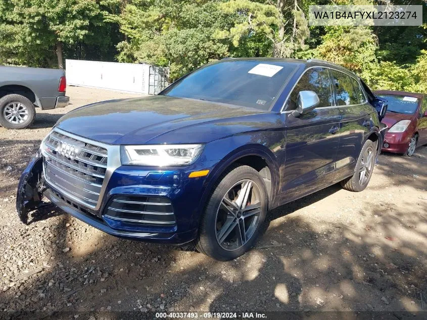 2020 Audi Sq5 Premium Plus Tfsi Quattro Tiptronic VIN: WA1B4AFYXL2123274 Lot: 40337493