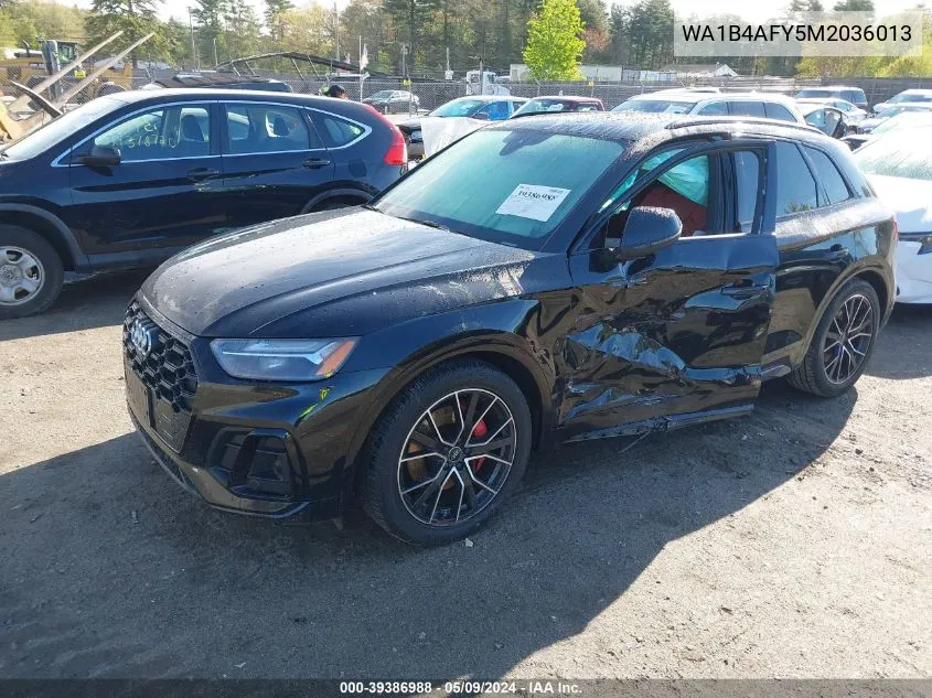 2021 Audi Sq5 Premium Plus Tfsi Quattro Tiptronic VIN: WA1B4AFY5M2036013 Lot: 39386988