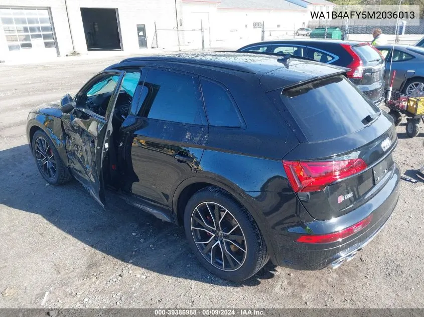 2021 Audi Sq5 Premium Plus Tfsi Quattro Tiptronic VIN: WA1B4AFY5M2036013 Lot: 39386988