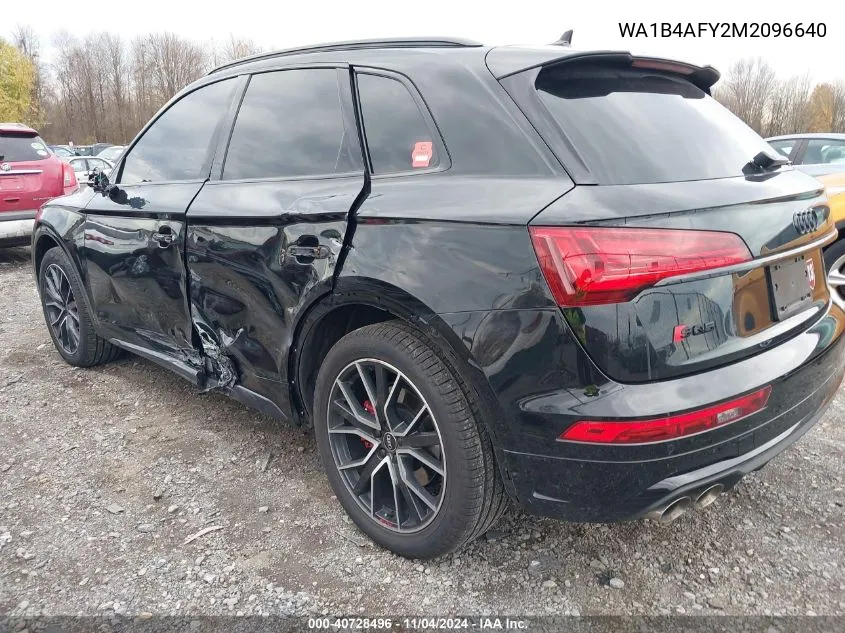 2021 Audi Sq5 Premium Plus Tfsi Quattro Tiptronic VIN: WA1B4AFY2M2096640 Lot: 40728496