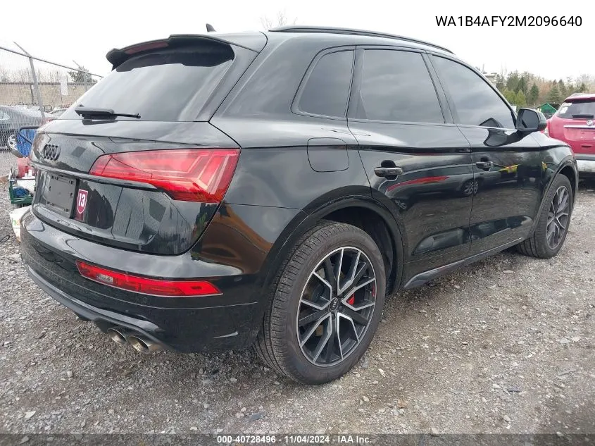 2021 Audi Sq5 Premium Plus Tfsi Quattro Tiptronic VIN: WA1B4AFY2M2096640 Lot: 40728496