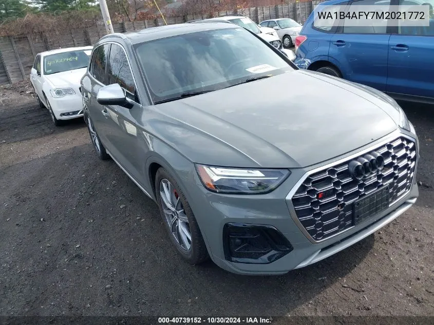 2021 Audi Sq5 Premium Plus Tfsi Quattro Tiptronic VIN: WA1B4AFY7M2021772 Lot: 40739152