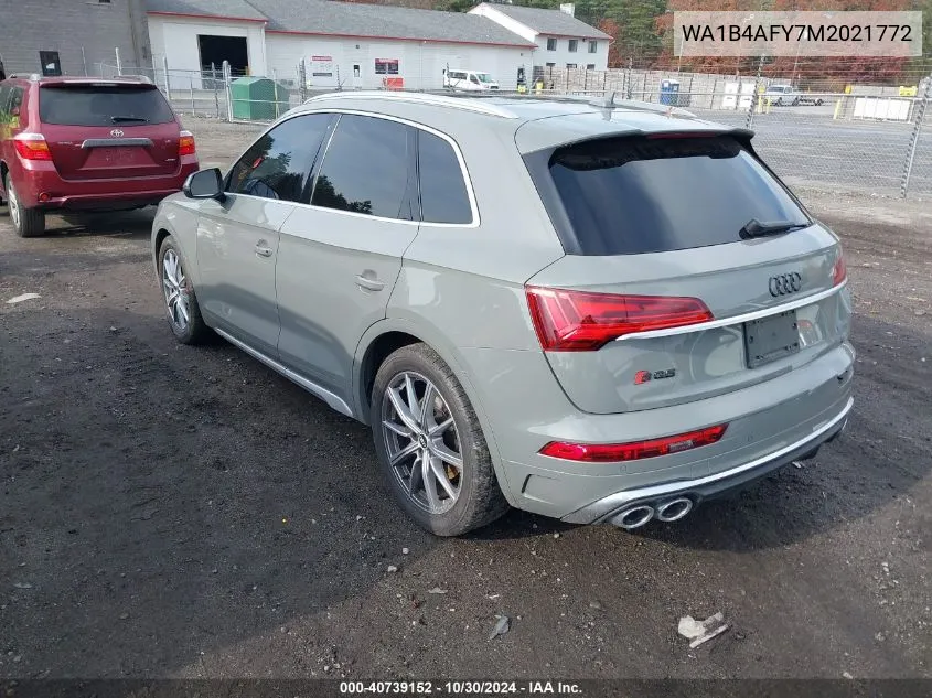 2021 Audi Sq5 Premium Plus Tfsi Quattro Tiptronic VIN: WA1B4AFY7M2021772 Lot: 40739152